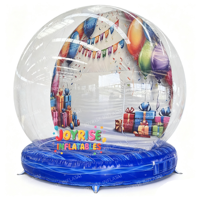 Tente gonflable à bulles sur le thème d'une fête de 13 pieds Boule à neige transparente Maison à bulles pour la location d'un château de fête élégant