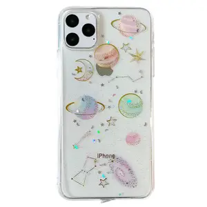 Nieuwe Collectie Kosmische Planeet Goud Glitter Telefoon Hoesje Voor Iphone 11/Iphone 11 Pro/Iphone 11 Pro Max 2020