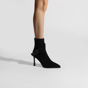 Bottines à talon aiguille à bout pointu pour femmes, chaussures en <span class=keywords><strong>daim</strong></span> avec sangle à boucle pour les soirées, les rendez-vous galants et les sorties nocturnes - Product Image 2