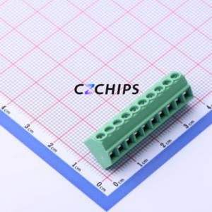 JL102-35010G01 Screw Terminal Block Through hole Component (THT),P=3.5mm Connector 1x10P 3.5mm Green Through Hole - Product Image 1