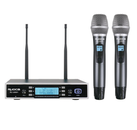 Ensemble de Microphone sans fil portable UHF double canal professionnel nouveau Design écran LCD motif polaire cardioïde Modulation FM métal