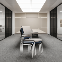 Chaise de conférence empilable moderne en tissu maillé, chaise de bureau de direction pour bureau à domicile, réunions commerciales, chaise d'invité empilable