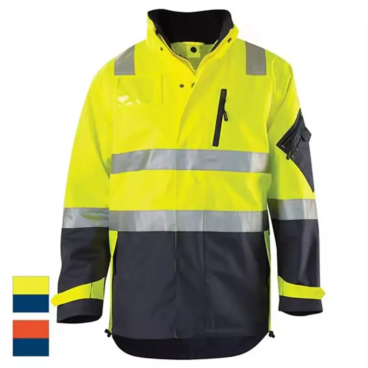 OEM Diseño de Seguridad Duty Chaleco Diseño de Alta Visibilidad Reflectante Uniforme de Seguridad Hi Vis Chaqueta Chaleco Para Hombres