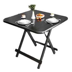 Folding Dining <b>Table</b> Metal Legs Rectangle Foldable Portable <b>Small</b> Apartment <b>Desk</b> Home Use - Product Image 5