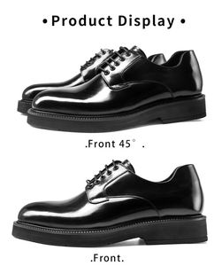 Zapatos de Hombre de Cuero Hechos a Mano de Lujo Originales, Estilo Brogue Británico, Moda Coreana, con Cordones, Casuales, para Boda, Oficina, Transpirables - Product Image 6