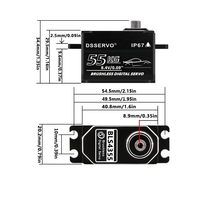 Servomoteur Dsservo BLS4355 à profil bas, 55 kg, couple élevé, étanche, sans balais, pour voiture RC 1/8 1/10