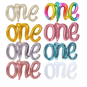 CYmylar Script One <strong>Balloon</strong> Banner 1st Birthday <strong>Balloons</strong> <strong>White</strong> Colour One Cursive Letter Baby Shower Foil <strong>Balloons</strong> - Product Image 1