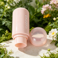 Tubos vacíos de plástico transparente rosa de alta calidad con ventanas transparentes y tapas atornilladas Lápiz labial Blush Stick Tube