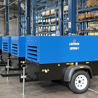 Compresseur d'air monté sur dérapage Kaiyan 33KW d'occasion à haut rendement à un étage pour puits d'eau/exploitation minière 7Bar 3000rpm