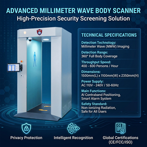Scanner de Segurança Corporal Completo para Aeroportos, <span class=keywords><strong>Detector</strong></span> de Metais por Ondas Milimétricas para Ambientes Seguros - Product Image 5