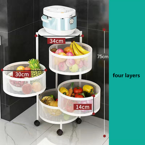 Xoay lưu trữ Kệ tròn giá cho nhà bếp, nhiều lớp lưu trữ giá, có thể tháo rời Rau giỏ trái cây Kệ trên cán - Product Image 6