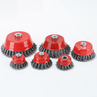 PEXMIENTAS M10 M14 Disque brosse à fil en forme de coupelle pour décapage de rouille 65mm, pour meuleuse d'angle et outil rotatif