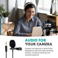Microphone cravate omnidirectionnel à condensateur filaire Zowie ACM-127 3,5 mm (1/8 po) TRS pour appareil photo, enregistreurs DSLR, amplificateur, ordinateur