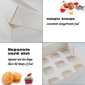 Nhà máy tùy chỉnh Trắng Brow giấy bao bì 12 lỗ cupcake hộp với chèn Giấy Bánh Cookie hộp với cửa sổ rõ ràng - Product Image 6