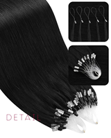 Extensions de cheveux humains lisses noir jais en micro-anneaux, vente en gros d'usine, de 12 à 32 pouces, extensions de cheveux naturels bruts