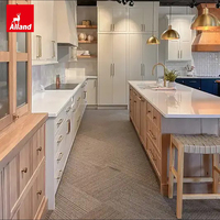 Organiseurs de tiroirs sur mesure Alland Brands Slim Shaker Oak avec portes en verre transparent pour armoires de cuisine, maison, villa, intérieur
