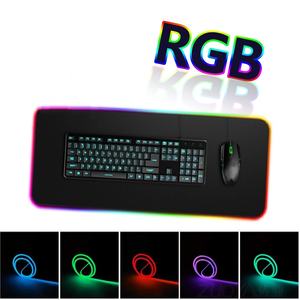 Tapis de souris géométrique hexagonal en nid d'abeille noir RGB, grand tapis de souris LED, modes d'éclairage réglables, base en caoutchouc, tapis de bureau pour clavier de jeu - Product Image 2