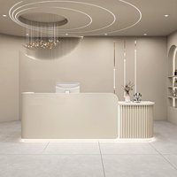 Bureau d'accueil moderne pour hôtel, salle de sport, hôpital, centre commercial – Couleur et taille personnalisables – Construction durable en MDF et HDF
