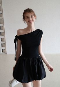 Vestido <span class=keywords><strong>de</strong></span> Verano Estilo Francés con Hombro Inclinado y Tirantes <span class=keywords><strong>de</strong></span> Encaje - Falda Corta Tipo A Juvenil y Estilizadora - Product Image 6