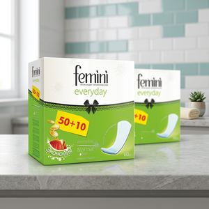 ผ้าอนามัยเฟมินี เอฟเวอร์เดย์ ขนาดกลาง ซึมซับได้ดี แพ็คสุดคุ้ม 60 ชิ้น - Product Image 3