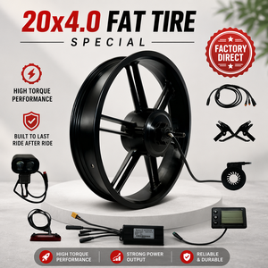 <span class=keywords><strong>Kit</strong></span> de Conversión para <span class=keywords><strong>Bicicleta</strong></span> Eléctrica Salimotor con Neumáticos Gruesos 20x4.0, Motor de Cubo Trasero de 48V 500W 750W 1000W con Pantalla LCD, Directo de Fábrica - Product Image 1