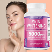 Capsules éclaircissantes pour la peau WelnessWays OEM Private Label, vitamine C B3, capsules de glutathion végétaliennes pour éclaircir la peau