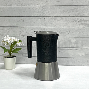 Nouvelle conception de <span class=keywords><strong>cafetière</strong></span> à expresso pour cuisinière, <span class=keywords><strong>cafetière</strong></span> à expresso en acier inoxydable, <span class=keywords><strong>cafetière</strong></span> à expresso à corps plein, pot à moka pour 3 à 6 tasses, 10 oz - Product Image 2