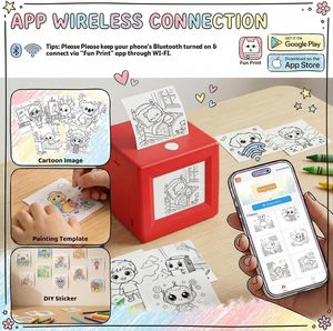 クリエイティブアートプリンター キッズAI 2 8 HDスクリーン ポータブルスマートラベルボイスミニサーマル DIYプロジェクト用 - Product Image 6