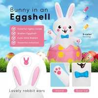 Soldes Usine : Lapins Roses de Pâques Gonflables, Jouet Gonflable de Pâques Transfrontalier Lapin Rose et Œuf de Pâques avec Lumières LED