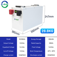 Baterai Lithium Esun 12V 24V 100Ah 280Ah 200ah untuk Penyimpanan Energi Rumah, Sistem Tenaga Surya Rumah, Daya Rumah 8000+ siklus, Garansi 5 Tahun