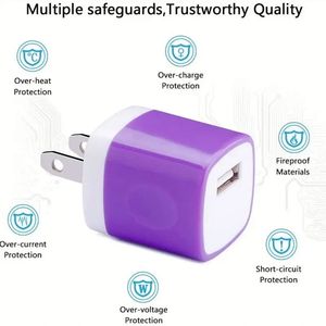Portable Mini Cube Mobile Charger US <b>Plug</b> Home 5W Wall Charger Fast Phone <b>Adapter</b> 5v 1a <b>Usb</b> Charger - Product Image 4