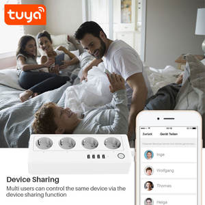 Prise intelligente Wi-Fi Tuya à quatre prises avec assistance vocale, 1,5 m, charge rapide USB, compatible UE uniquement, économique PST-SA-P702U - Product Image 4