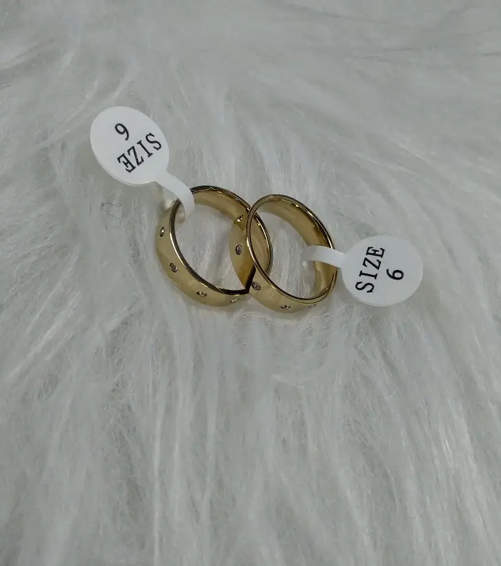 Mode-sieraden Roestvrij Stalen Band Ringen 14K Gold Diamond Ring Voor Vrouwen