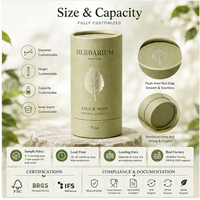 Emballage personnalisé en tube de papier biodégradable avec certification FSC BRC, boîte cylindrique écologique pour parfum et cosmétiques OEM