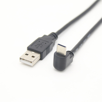 Cable de extensión de datos USB 2,0 macho a USB-C tipo C, ángulo arriba y abajo, 90 grados