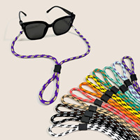 Chaîne multifonctionnelle pour lunettes de soleil, bicolore, anti-perte, cordon pour masque, attache-chapeau, sport, réglable, en polyester, antidérapant