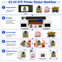 Imprimante UV DTF A3 professionnelle XINMEI, directement de l'usine, pour autocollants UV personnalisés, étiquettes en cristal et impression par transfert