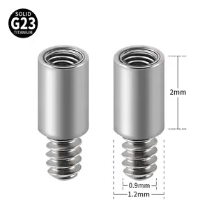 Grosir G23 Titanium Ekstensi Bar untuk Labret Penarik Dermal Barbell Belly Ring Earring Perpanjangan Batang Aksesoris Tindik Tubuh