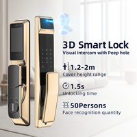 Cerradura Inteligente con Reconocimiento Facial 3D, Cámara WiFi, Timbre, Huella Dactilar, Entrada sin Contacto, sin Llave, Aleación de Aluminio, para Puerta Principal