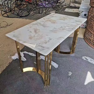 Meubles <span class=keywords><strong>de</strong></span> salon Table à manger bon marché à vendre Table à manger en marbre avec pieds en métal Promotion - Product Image 2