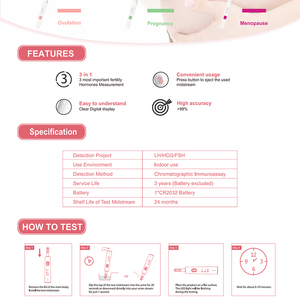 Sejoy Bộ Dụng Cụ Kiểm Tra Thai Kỳ 3 Trong 1 Que Thử Thai Kỹ Thuật Số LH <span class=keywords><strong>HCG</strong></span> FSH - Product Image 4