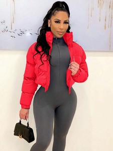 Meilleures ventes automne/hiver pour femmes : vestes courtes en coton pour femmes de style européen et américain - Product Image 2
