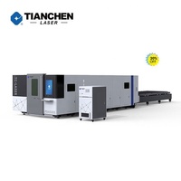 Tianchen bonne qualité cnc 6000w 2x6m plate-forme d'échange pleine fermée 6kw machine de découpe laser à fibre optique toute la couverture pour la corée