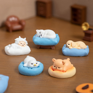 Figurines d'animaux mignons en résine miniature (chat, chien, canard) pour décorations intérieures de voiture, maisons de poupées, jardins féériques et décoration intérieure. - Product Image 2