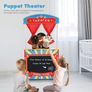 Legno Deluxe bambini fantoccio Theatre giocattolo doppia faccia Lemonade Stand e <span class=keywords><strong>teatro</strong></span> di marionette per bambini - Product Image 3