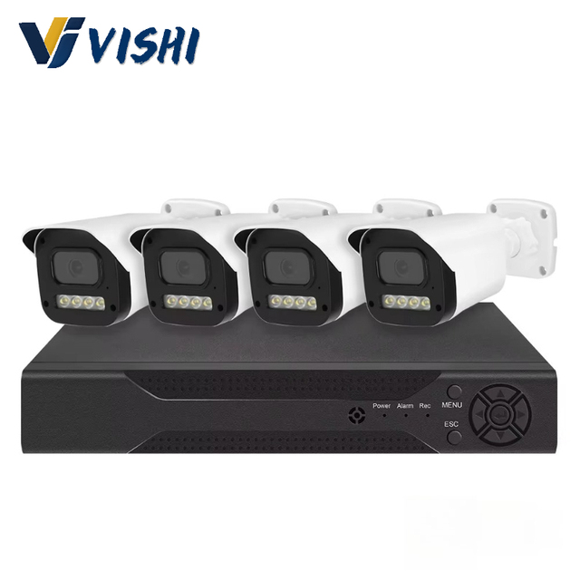 Vishi AHD Surveillance Kit 4CH 2/5MP CCTV Factory Camera Bundle Cameras Sets Outdoor Security Wireless Monitor Set
