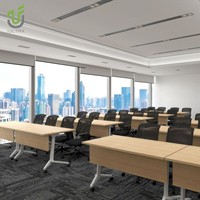 Vente en gros d'usine de mobilier de bureau design moderne IULTRA Bureau pliant du personnel MFC avec roulettes pour table d'étude de réunion et de formation