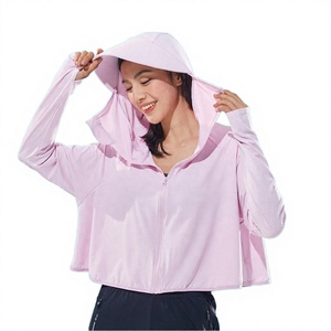 Women Ice Silk Sun Protection <b>Hoodie</b> UPF50+ Quick Dry Breathable Lightweight Loose Fit Zip Jacket for Yoga <b>Running</b> Outdoor - Product Image 3