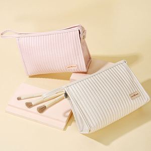 Travel Cosmetic Bag Large Capacity Makeup Bag PU Leather Travel Toiletry Bag - Product Image 1