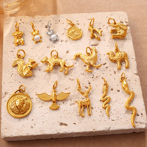 Colgante de la serie de animales en 3D, formas mixtas, chapado en acero inoxidable, accesorio de joyería DIY para la fabricación de collares - Product Image 1